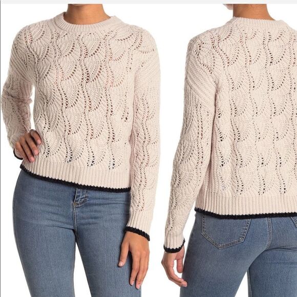 Splendid Sweaters - Splendid pointelle stitch wool blend sweater size M, NWT
